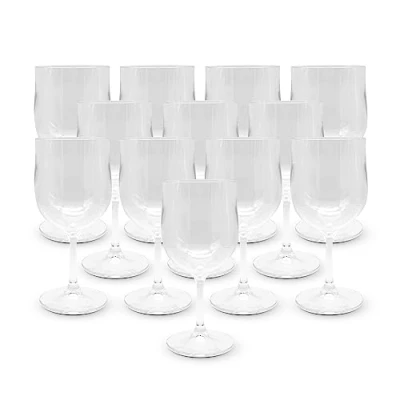 Imagen de DOJA Barcelona Copas Policarbonato Transparentes 300ml Pack 12 de Vino 170,3x78x3mm Plastico Duro Reutilizable para Vino, Sidra