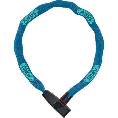 Imagen de ABUS Antirrobo de Cadena Catena 6806K bicicleta ligero acero endurecido con tubo textil moda cuadrada nivel seguridad 6 85 cm Azul