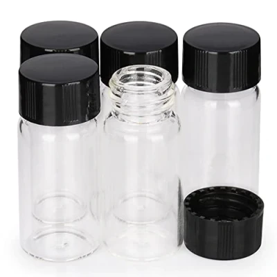 Imagen de Labasics Viales de Muestra Cristal Transparente con Tapa, Tapón Rosca Frascos Muestras, Botella Reactivo Muestras Líquido Cierre 10ml / 0,3 oz (10 Paquetes)