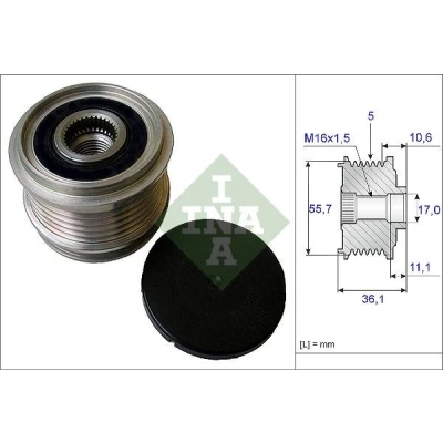 Imagen de INA 535 0161 10 Rueda Libre Alternador 36,1 se requiere herramiente especial para montaje FORD: KUGA 1