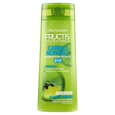 Imagen de Garnier Champú Fructis para cabello normal 2 en 1, concentrado activo de frutas, fuerte y brillante, 250 ml