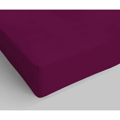 Imagen de Sábana Bajera Ajustable de algodón MAX Color, para Cama Matrimonio, Color Ciruela