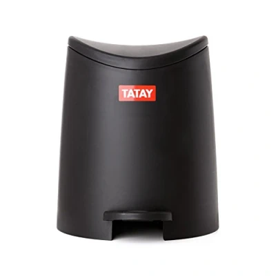 Imagen de Tatay Papelera Baño con Pedal Estándar, 3L de Capacidad, Polipropileno, Libre BPA, Color Negro, Medidas 19 x 21.8 22.1 cm