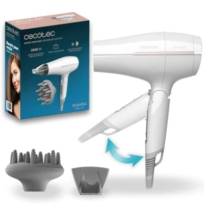 Imagen de Cecotec Secador de Pelo Viaje Plegable IoniCare Power&amp;Go Heaven. 2000W, 2 Temperaturas, Velocidades, Función Aire Frío, Incluye Boquilla Concentradora y Difusor