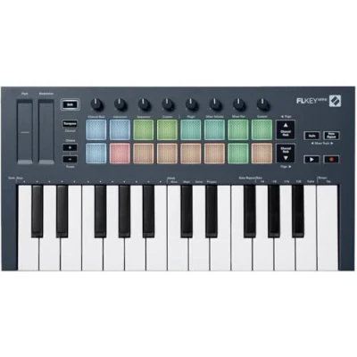 Imagen de Novation FLkey Mini, controlador de teclado MIDI portátil 25 teclas con USB e integración FL Studio para la producción musical, Negro