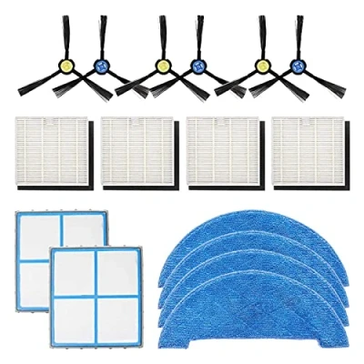 Imagen de Paño Cepillo Filtrar Piezas de Repuesto Accesorios Conjunto por Robot Aspirador ILIFE V8S X750 X785 V80 V85 ZACO (16 Piezas)