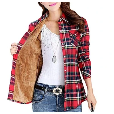 Imagen de Lazutom Camisas Manga Larga para Mujer Red Yellow 38