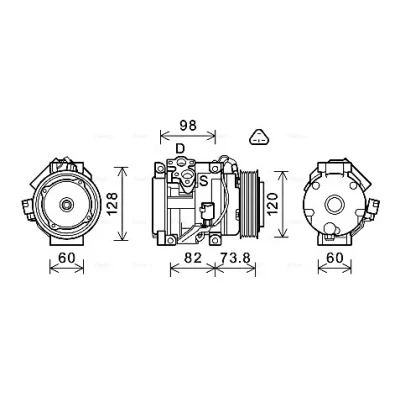 Imagen de Compresor, aire acondicionado AVA QUALITY COOLING TOAK726
