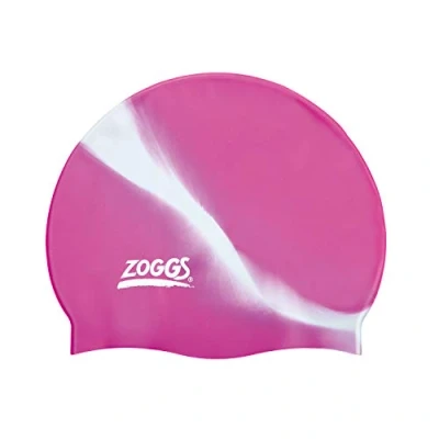 Imagen de Zoggs Gorro de natación Unisex Silicona, Multicolor, Color Rosa/Plateado, Talla única