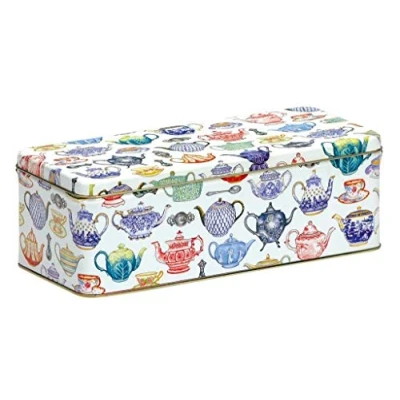 Imagen de Emma Bridgewater TEAPOTS DESIGN Lata rectangular larga y profunda para galletas