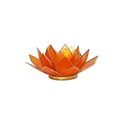 Imagen de Something Different Portavelas flor loto Concha de capiz Naranja chakra 2