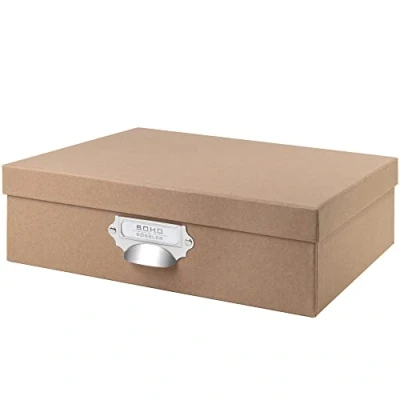 Imagen de Rössler Papier 1343452620 S.O.H.O. Caja de Almacenaje con Asa y Etiqueta Inscribible, Kraft, 337 x 105 255 mm, 1 Unidad