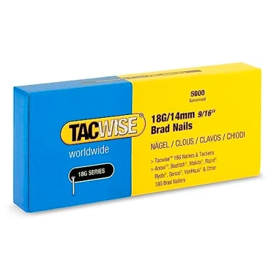 Imagen de TACWISE 1724 Clavos Brad Galvanizados de Tipo 18G / 14 mm, Paquete 5000, Argento