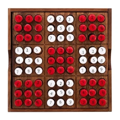 Imagen de Engelhart 350230 Sudoku de Madera en una Caja Rompecabezas Juego números reflexión 1 Jugador 14 x cm