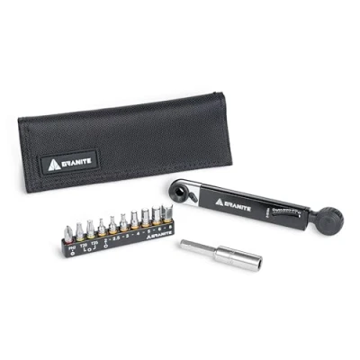 Imagen de Granite Rocknroll TQ Torque Ratchet Kit de Herramientas para Bicicletas, multiherramientas Bicicletas con 10 Puntas y Barra extensión (Negro)