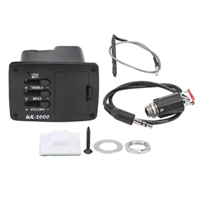 Imagen de Pastilla de guitarra ± 12dB EQ 2 bandas Sistema ecualizador para Ukulele Amplificador preamplificador eléctrica levantar