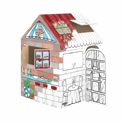 Imagen de Bankers Box Casa de Juegos cartón para niños, Manualidades Colorear, Dulces, 100% reciclable, Certificado FSC, Color Blanco