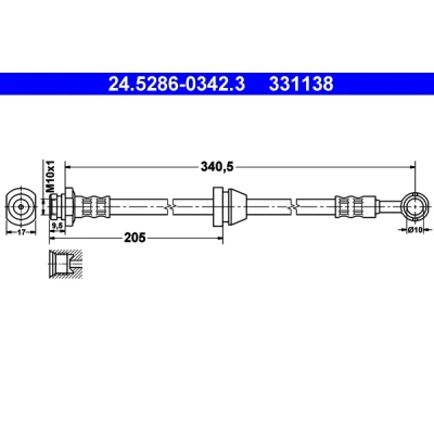 Imagen de ATE 24.5286 0342.3 Latiguillos de Freno 341 M10x1