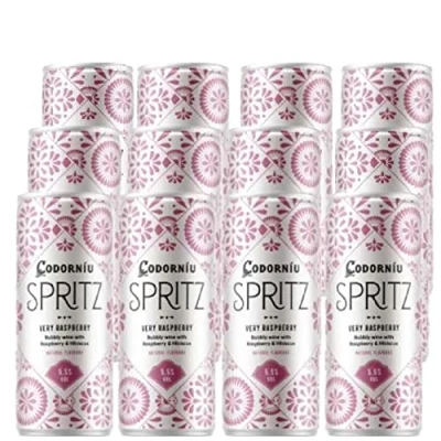 Imagen de Codorníu Spritz Very Raspberry, Vino Espumoso con Sabor a Frutos Rojos e Hibisco, Caja 12 Latas de 25 Cl