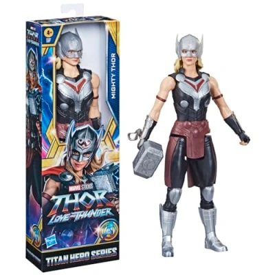 Imagen de Marvel Hasbro Avengers Titan Hero Series Mighty Thor Toy, 30 cm Scale Thor: Love and Thunder Figure for Children Aged 4 Up