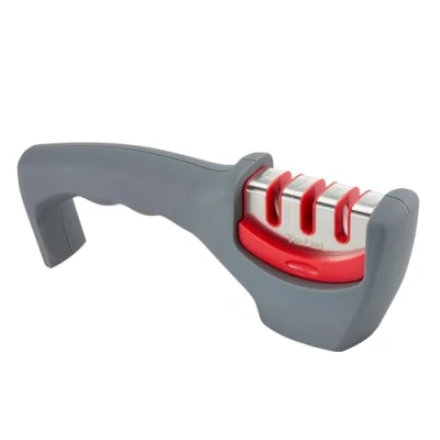 Imagen de Tefal Afilador de cuchillos Fresh Kitchen acero inoxidable, base antideslizante, 3 piedras afilar, repara y pule, cuchillo afilado, K209051