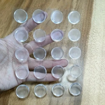 Imagen de Uni Fine tope elástico transparente de 22 mm, para muebles, goma, autoadhesivo, amortiguador golpes, puerta