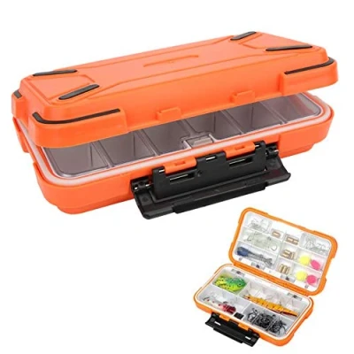 Imagen de RiToEasysports Caja de Aparejos Pesca ABS Impermeable contenedor Almacenamiento Accesorios para Cebo y anzuelos(Naranja) Otras Herramientas
