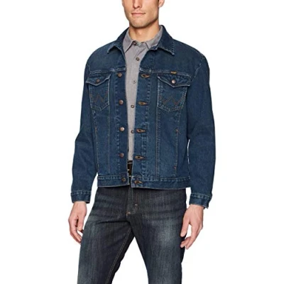 Imagen de Wrangler Men&#039;s Western Style Unlined Denim Jacket, Dark Blue, X Large