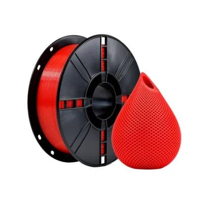 Imagen de PLA+ Filamento 3D de 1,75 mm, PLA Plus, precisión dimensional +/ 0,02 bobina 1 kg (2,2 LBS) impresión para impresora (rojo)