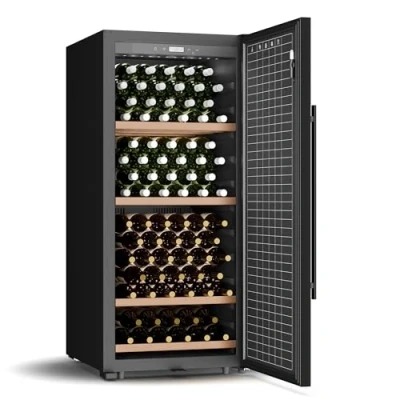 Imagen de Klarstein CellarMax Vinoteca Grande 155 Botellas, 5 20C, Control Táctil, Puerta Metálica, Cerradura, Alarma, Independiente, Nevera Para Vinos