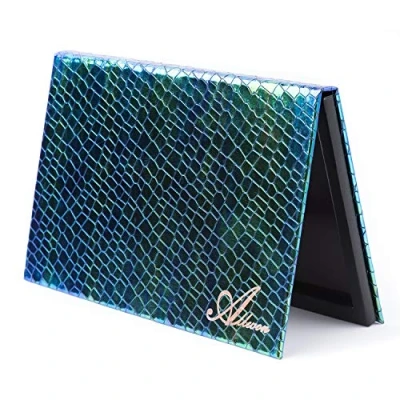 Imagen de Allwon Paleta magnética Sirena de Maquillaje vacía con Espejo y 30 Piezas Adhesivo Pegatinas Metal para Sombra Ojos Lápiz Labial Blush Powder (Verde)