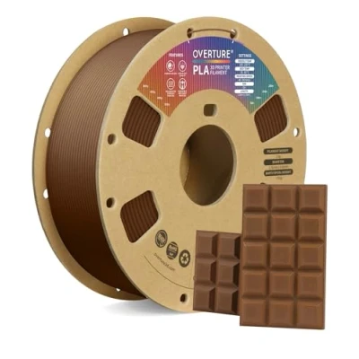 Imagen de OVERTURE PLA Filamento de 1.75 mm Para Impresora 3D PLA, Carrete Cartón 1 kg (2.2 lbs), Precisión Dimensional +/ 0.02 mm(Chocolate)