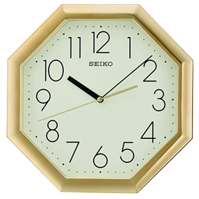 Imagen de SEIKO Reloj de Pared octágono, Dorado, 11.8 x 2 11.75 Pulgadas