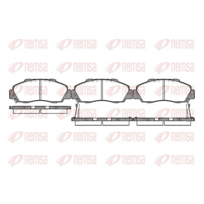 Imagen de REMSA 0351.02 Juego de pastillas freno Eje delantero con contacto avisador desgaste lámina adhesiva accesorios HONDA: CIVIC 6 Hatchback