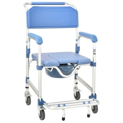 Imagen de Ddasam silla Ducha WC con Ruedas, Mayores sillas de para ruedas inodoro Taburete Personas Mujeres Embarazadas