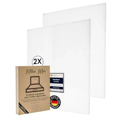 Imagen de filtro extractor cocina Helpis® de grasa, 2 piezas 57x54x1 cm, personalizable Campana extractora universal