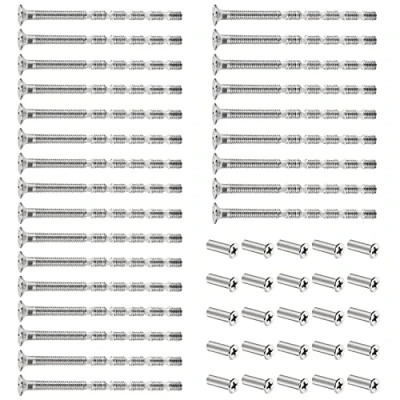 Imagen de Yangfei 50Pcs Tornillos M4 Tornillo para Manijas de Puerta con 50 Tuercas M4, 60mm Conexión, Tiradores y (4 * 60 mm)