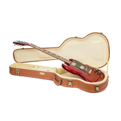 Imagen de Crossrock Relief Series CRW630ERO Funda de madera para guitarras eléctricas, Fender Telecaster y Stratocaster, con superficie altamente texturizada, forro polar imitación visón, cierres