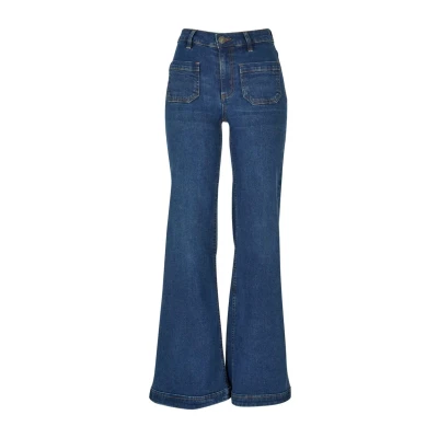Imagen de Urban Classics Vintage Vaqueros a campana, Mujer, Talla: 26, Deepblue washed
