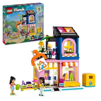 Imagen de LEGO 42614 Friends Tienda de Ropa Vintage, Modelo con Minimu�ecas Olly, Liann y Jordin una Figura Gato