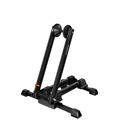 Imagen de ROCKBROS Soporte Suelo para Bicicleta Aparcamiento Plegable Portátil Interior, Estacionamiento de Aluminio Compatible con 20&quot; 29&quot;