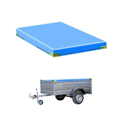 Imagen de QWORK® Lona Plana para Remolque con Cuerda de 160 x 115 7,5 cm Material PVC 420D Reforzado