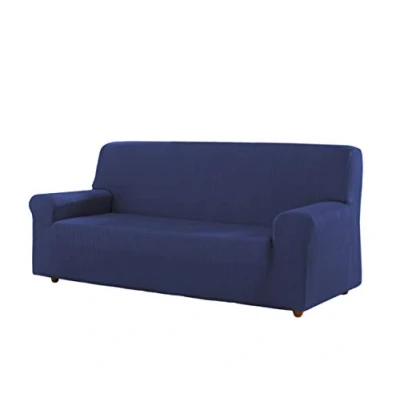 Imagen de Estoralis Berta Funda Sofá de Diseño Moderno Tejido Elastico Azul para 3 Plazas 170 a 220 cm. Protector Adaptable Todo Tipo sofás