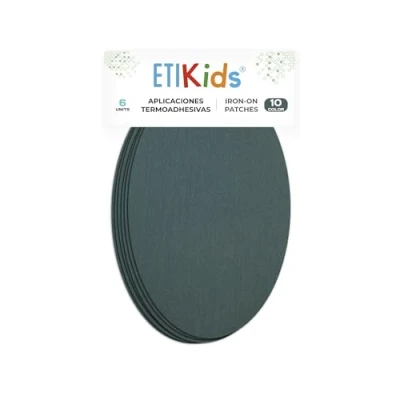 Imagen de 6 rodilleras color Gris oscuro termoadhesivas de plancha. Coderas para proteger tu ropa y reparación pantalones, chaquetas, jerseys, camisas. 16 x 10 cm. RP10