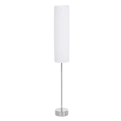 Imagen de HOMCOM Lámpara de Pie Moderna para Dormitorio Estudio Salón (2 E27 Bombilla) Interruptor y Bajo Consumo con Base Acero Inoxidable 120 cm Blanco