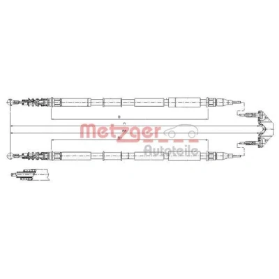 Imagen de METZGER 11.5867 Cable de Freno Mano posterior 1749/1551+1774/1577 Discos COFLE OPEL: Zafira B