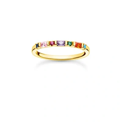 Imagen de Thomas Sabo Anillo Señoras Plata Dorada circonita TR2348 488 7 56