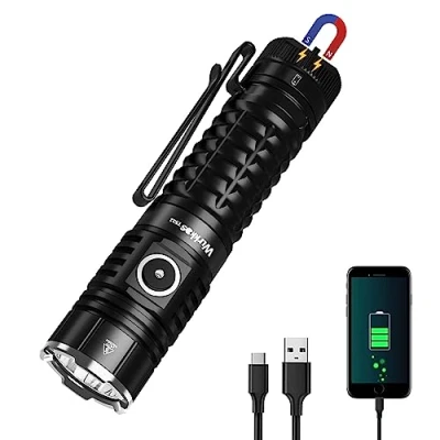 Imagen de Wurkkos TS22 XHP70.2 Linterna LED Extremadamente Brillante, Recargable USB C de 4500 Lúmenes Con Imán, Luz Trabajo Multifunción, Mini Linternas Impermeables IPX8 ParaAcampar,al Aire Libre