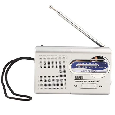 Imagen de VBESTLIFE Mini Radio, BC R119 Transceptor de Radio Am/FM Bolsillo multifunción con Altavoz Integrado y Antena telescópica