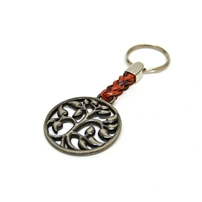 Imagen de Claro Schmuck llavero colgante árbol de la vida con correa cuero. Una joya especial que da fuerza. 7 cm más anilla 2,5 cm.